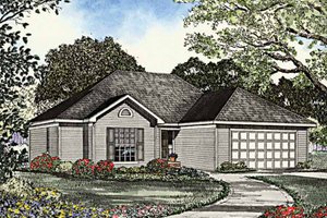 Ranch Exterior - Front Elevation Plan #17-3134