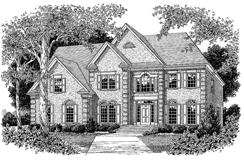Architectural House Design - Exterior - Front Elevation 3 for Colonial House Plan #453-175 - 5 bed, 4 bath
