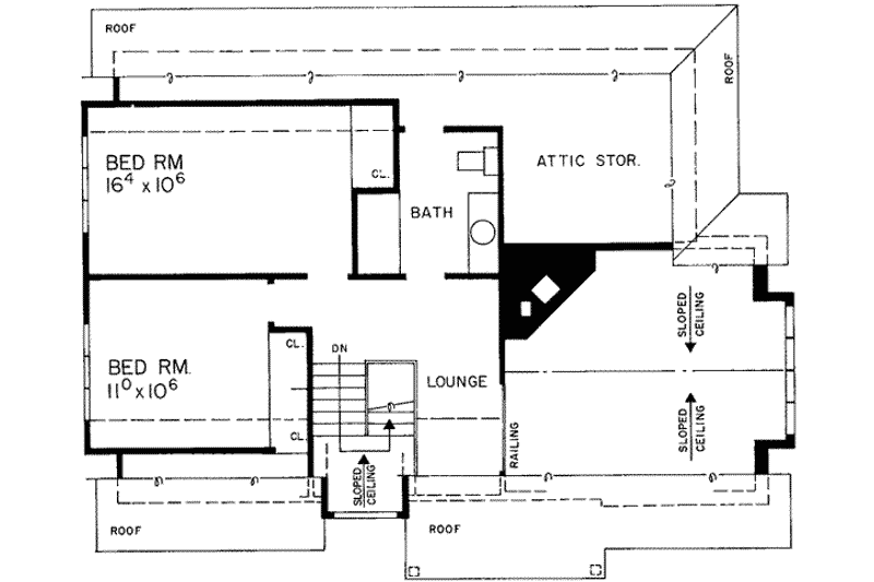 Home Plan - Floor Plan - Upper Floor House Plan #72-203 - 3 bed, 2 bath