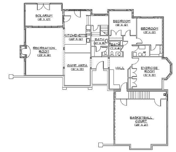 House Design - Contemporary Floor Plan - Lower Floor Plan #945-22