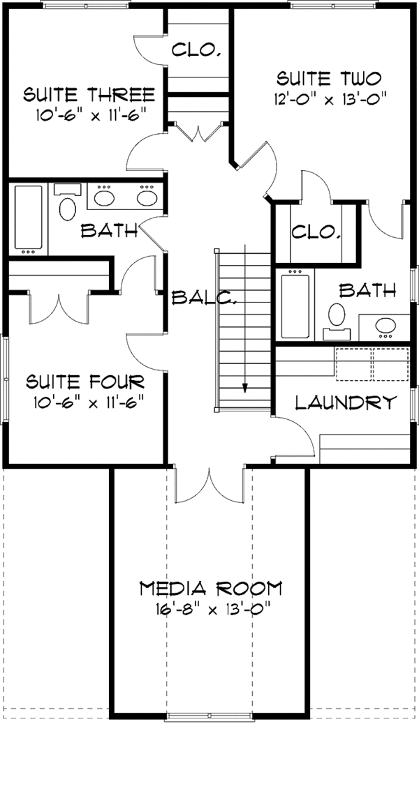 Home Plan - Tudor Floor Plan - Upper Floor Plan #413-907