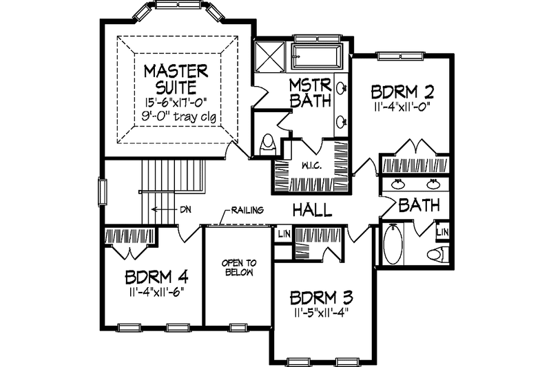Dream House Plan - Floor Plan - Upper Floor for Country House Plan #320-916 - 4 bed, 2.5 bath