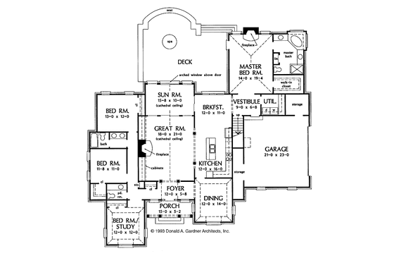 Floor Plan - Main Floor for Country House Plan #929-153 - 4 bed, 2.5 bath