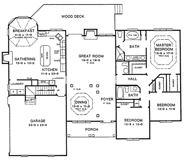 Home Plan - Adobe / Southwestern Floor Plan - Main Floor Plan #10-289