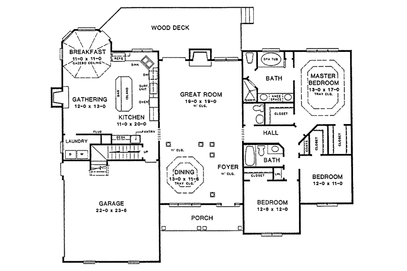 Home Plan - Floor Plan - Main Floor for Adobe / Southwestern House Plan #10-289 - 3 bed, 2.5 bath