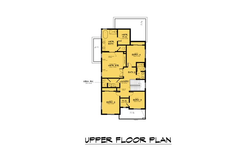 Dream House Plan - Floor Plan - Upper Floor for Contemporary House Plan #1066-234 - 5 bed, 3 bath