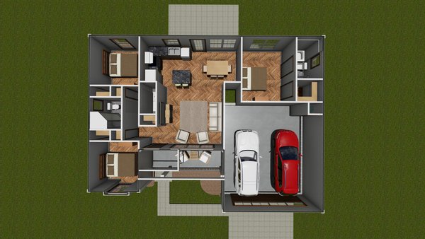 House Blueprint - Cottage Floor Plan - Main Floor Plan #513-2055
