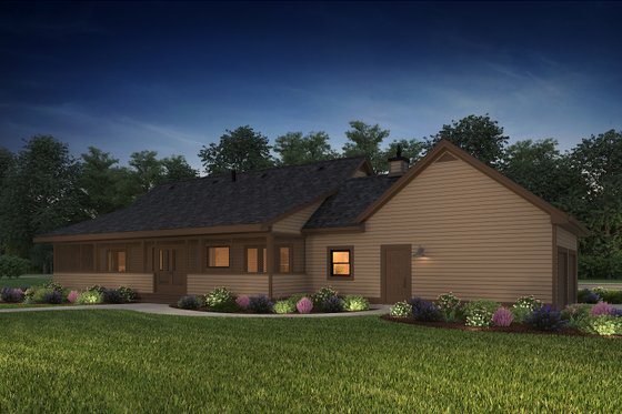 Exterior - Rear Elevation 3 for Ranch House Plan #47-1023 - 3 bed, 2 bath
