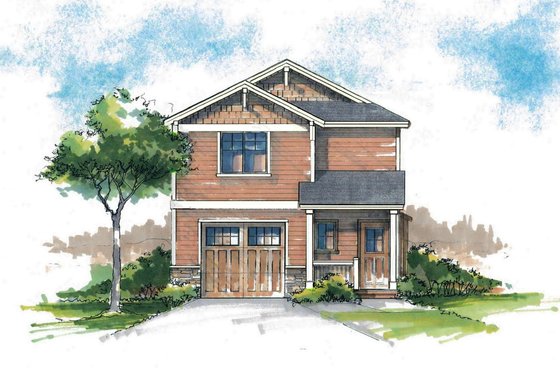 Exterior - Front Elevation for Craftsman House Plan #53-563 - 3 bed, 2.5 bath
