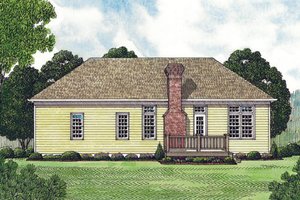 Exterior - Rear Elevation for Traditional House Plan #453-41 - 3 bed, 2 bath