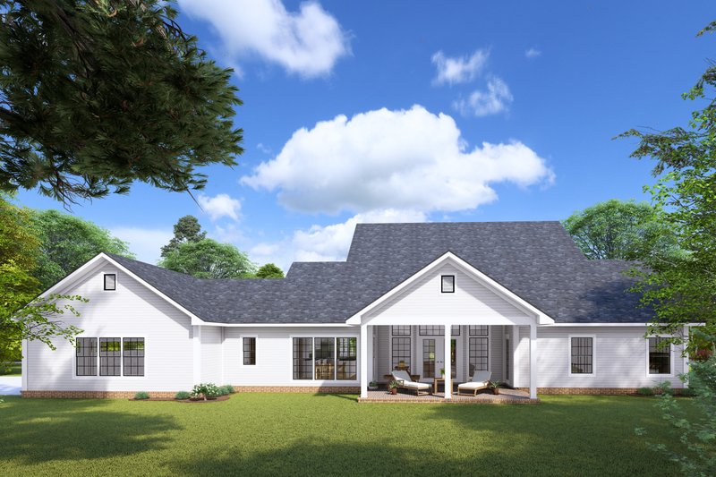 House Plan Design - Exterior - Rear Elevation for Farmhouse House Plan #513-2247 - 4 bed, 3.5 bath