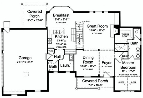 Architectural House Design - Country Floor Plan - Main Floor Plan #46-924