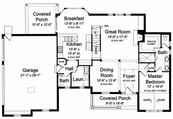 Home Plan - Country Floor Plan - Main Floor Plan #46-924