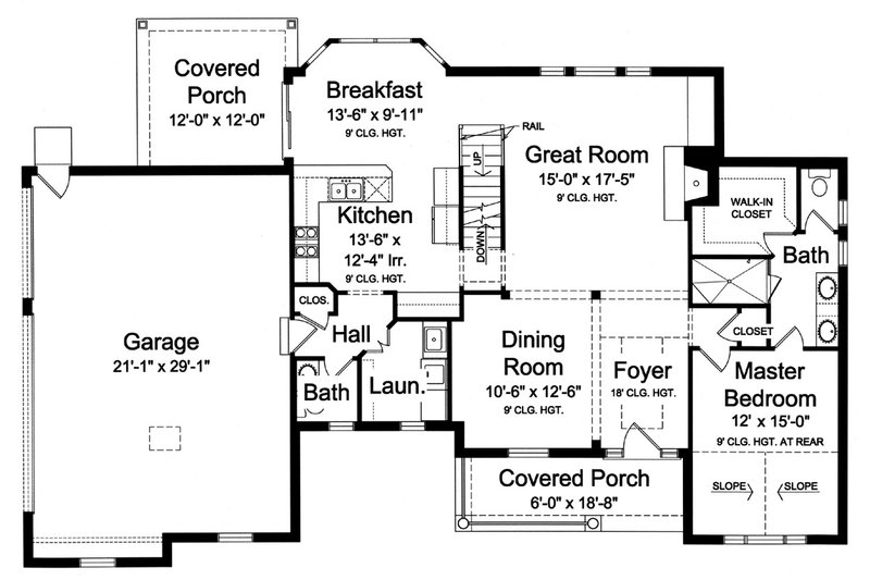 Home Plan - Floor Plan - Main Floor for Country House Plan #46-924 - 4 bed, 2 bath