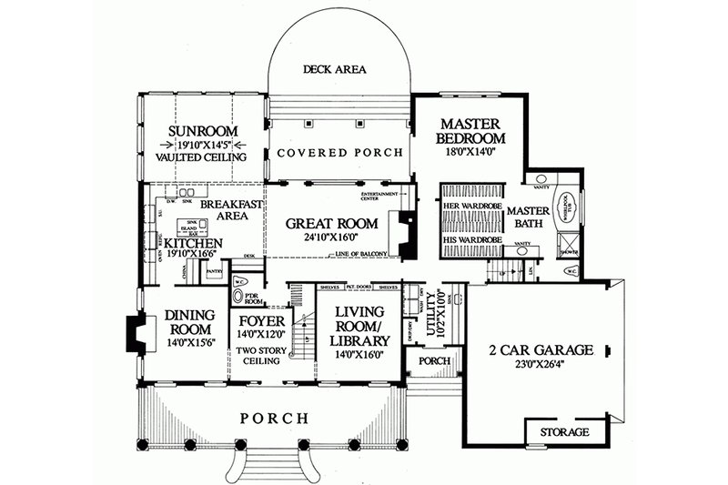 Dream House Plan - Floor Plan - Main Floor for Southern House Plan #137-185 - 4 bed, 3 bath