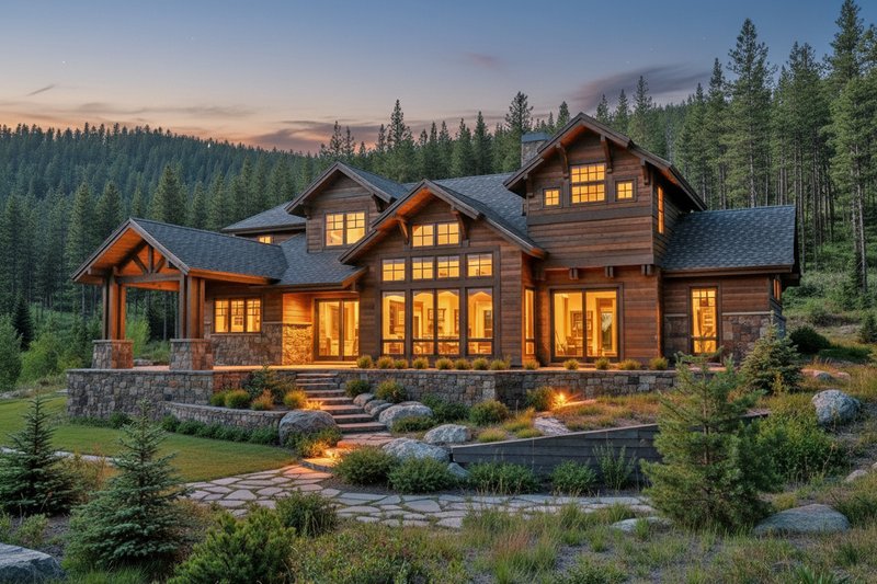 Dream House Plan - Exterior - Rear Elevation 1 for Craftsman House Plan #892-50 - 5 bed, 4.5 bath