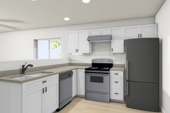 Interior - Kitchen for Modern House Plan #1099-6 - 2 bed, 2 bath