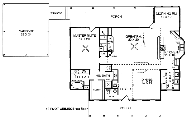Country Floor Plan - Main Floor Plan #14-210