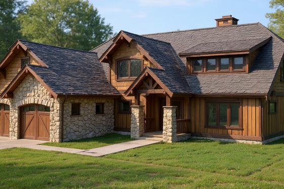 Exterior - Front Elevation for Craftsman House Plan #921-24 - 3 bed, 3 bath