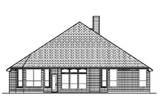 Exterior - Rear Elevation for Traditional House Plan #84-358 - 3 bed, 2 bath