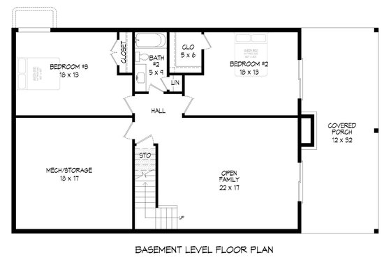 Floor Plan - Lower Floor for Country House Plan #932-661 - 3 bed, 2.5 bath
