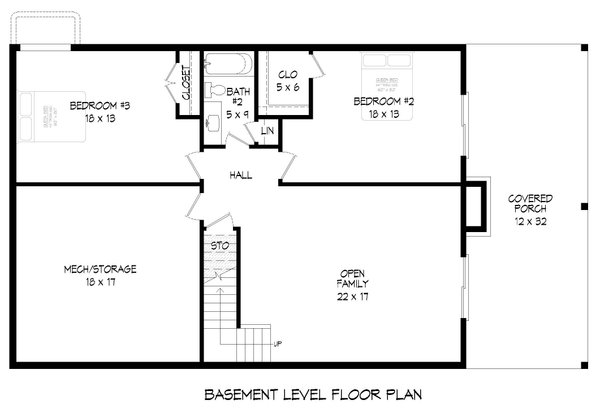 Country Floor Plan - Lower Floor Plan #932-661