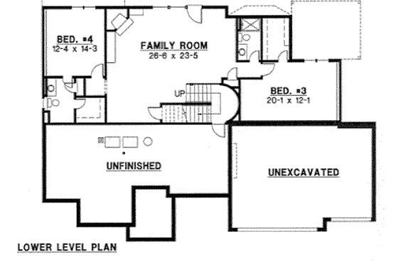 Floor Plan - Lower Floor for Mediterranean House Plan #67-759 - 4 bed, 4 bath