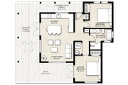 Modern Style House Plan - 2 Beds 1 Baths 915 Sq/Ft Plan #924-29 Floor 