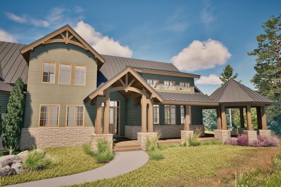 Exterior - Front Elevation 6 for Farmhouse House Plan #80-224 - 4 bed, 3 bath