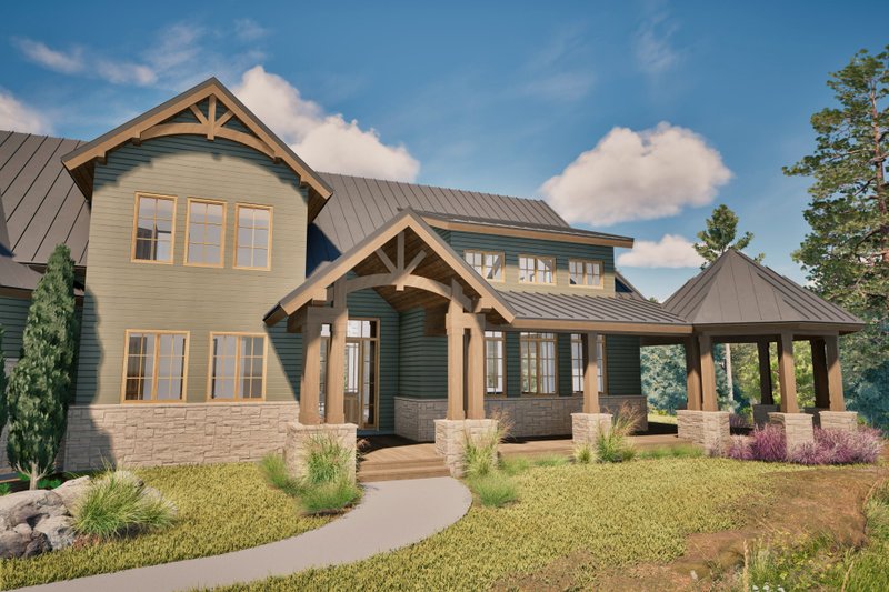 House Blueprint - Exterior - Front Elevation 6 for Farmhouse House Plan #80-224 - 4 bed, 3 bath
