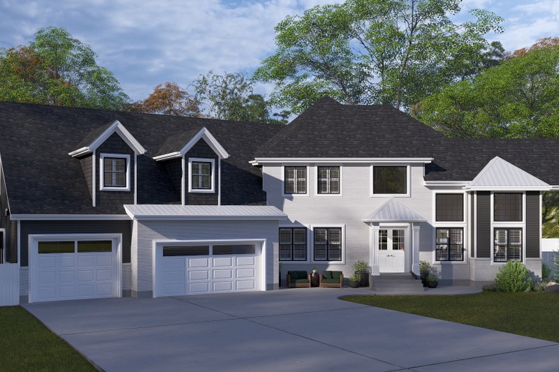 House Blueprint - Exterior - Front Elevation 4 for Craftsman House Plan #1060-477 - 3 bed, 3.5 bath
