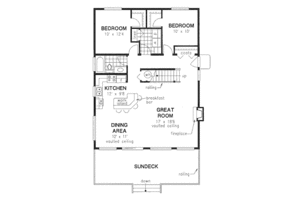Floor Plan - Main Floor for Cabin House Plan #18-4504 - 3 bed, 2 bath