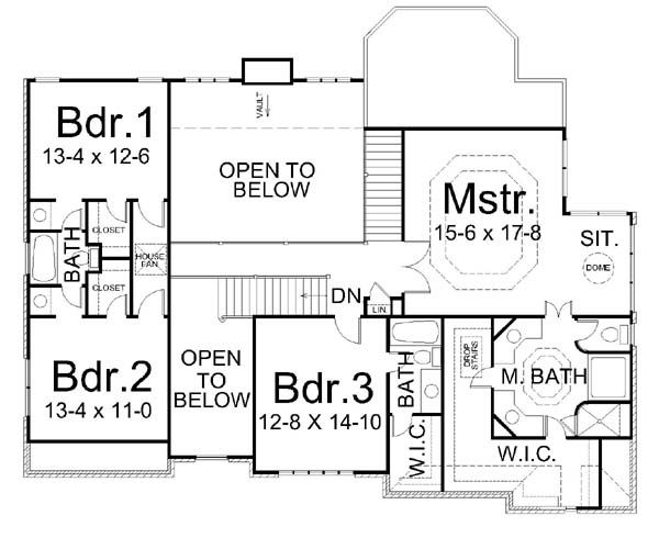 House Plan Design - European Floor Plan - Upper Floor Plan #119-263