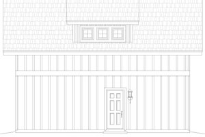 Exterior - Rear Elevation for Southern House Plan #932-1192, 0 bath