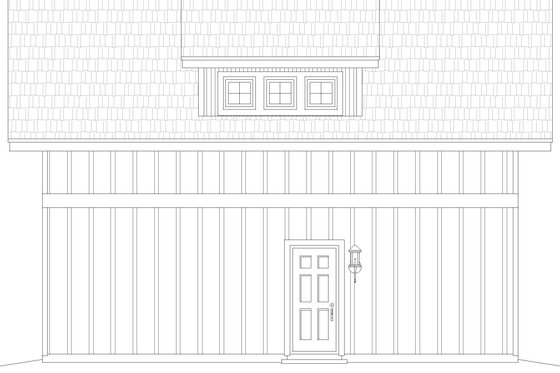 Exterior - Rear Elevation for Southern House Plan #932-1192, 0 bath