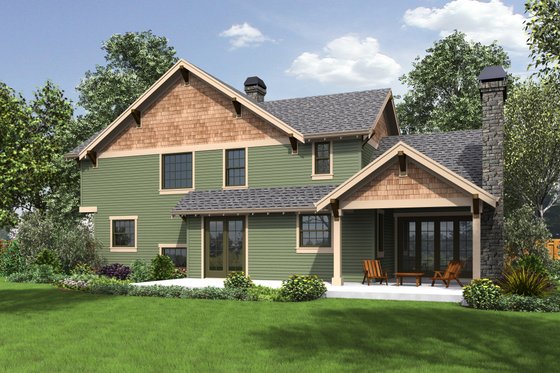 Exterior - Rear Elevation for Craftsman House Plan #48-697 - 4 bed, 3.5 bath