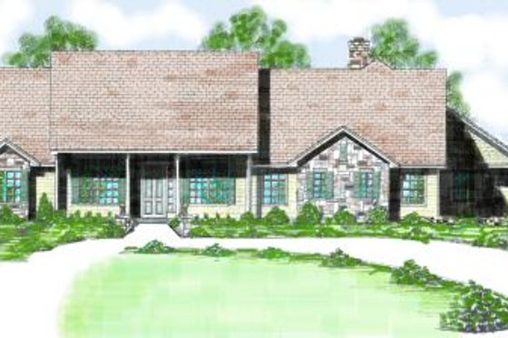 Exterior - Front Elevation for Traditional House Plan #52-196 - 3 bed, 3 bath