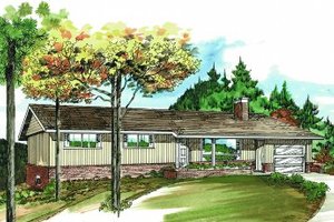 Ranch Exterior - Front Elevation Plan #47-364