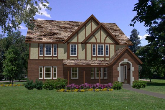 Exterior - Front Elevation for Tudor House Plan #116-309 - 4 bed, 4.5 bath
