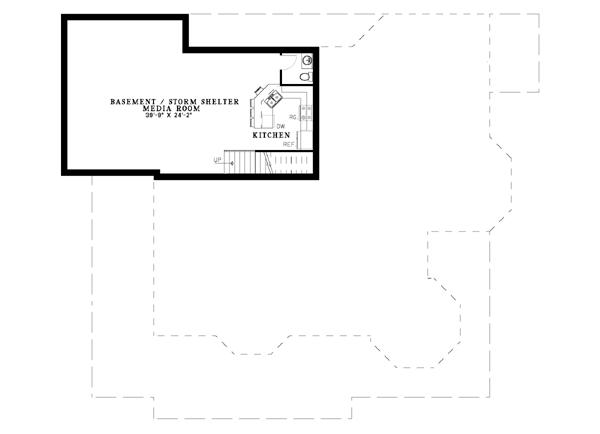 Architectural House Design - Southern Floor Plan - Lower Floor Plan #17-2042