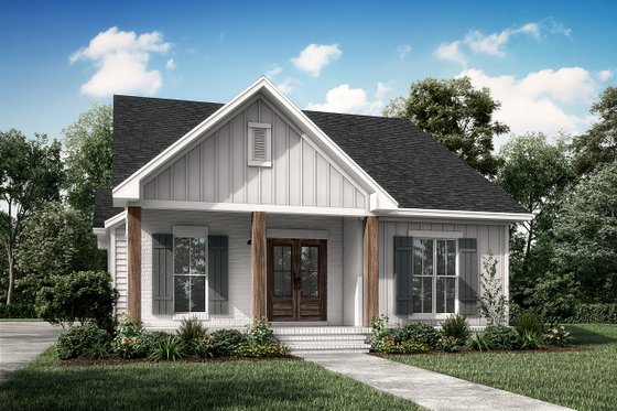 Exterior - Front Elevation 3 for Cottage House Plan #430-114 - 3 bed, 2 bath