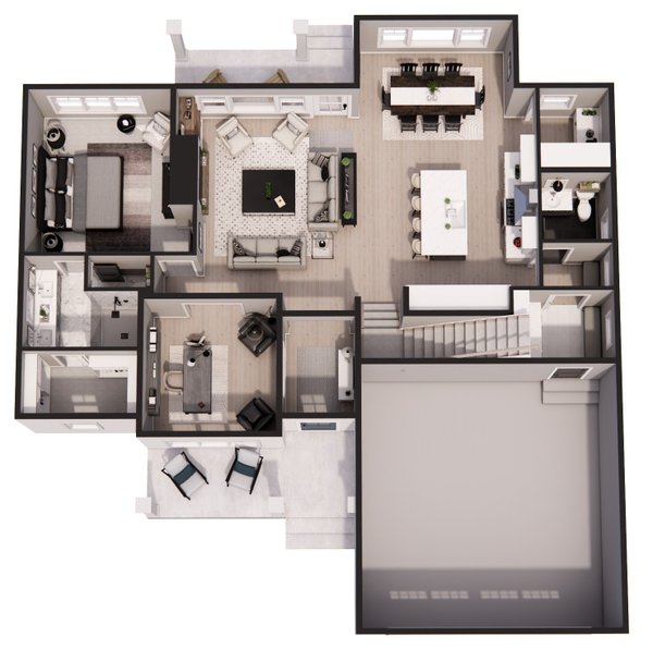 Craftsman Floor Plan - Main Floor Plan #51-1373