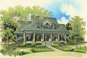 Southern Exterior - Front Elevation Plan #45-168