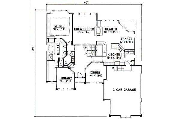 European Floor Plan - Main Floor Plan #67-313
