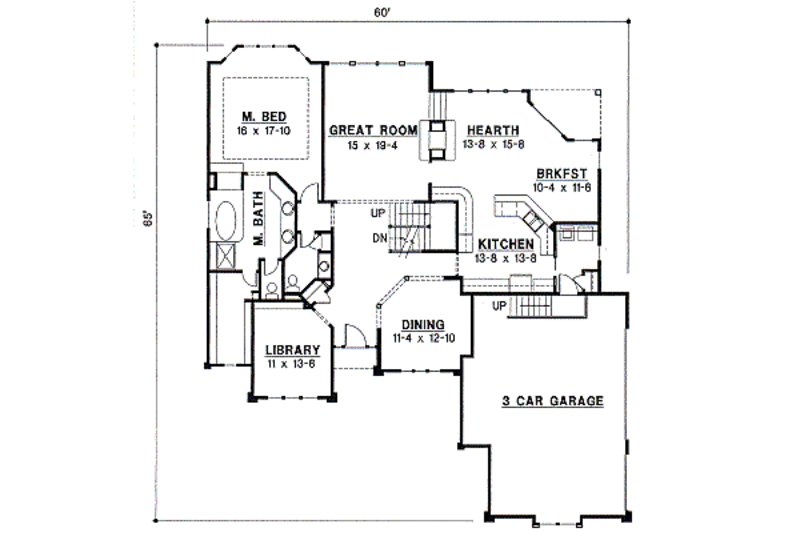 European Style House Plan - 4 Beds 3 Baths 3222 Sq/Ft Plan #67-313 ...