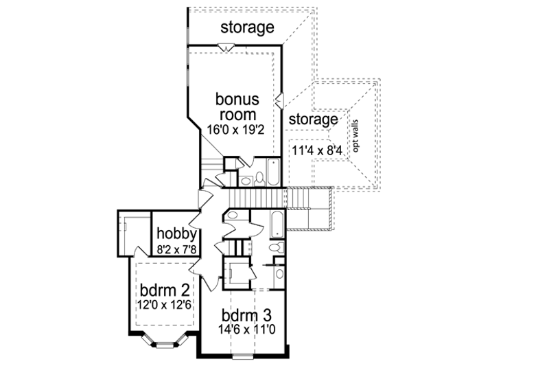 Dream House Plan - Floor Plan - Upper Floor for Traditional House Plan #84-523 - 3 bed, 3.5 bath