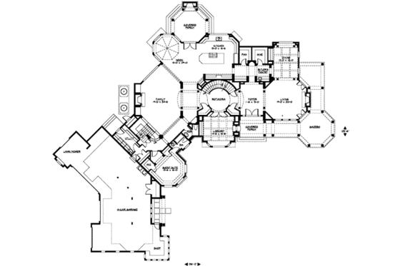 craftsman style mansion, main floor plan