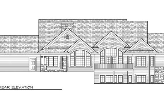Exterior - Rear Elevation for Traditional House Plan #70-1007 - 4 bed, 3 bath