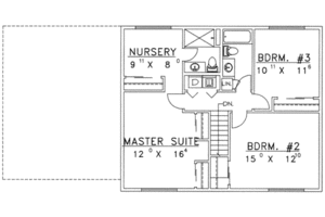 Floor Plan - Upper Floor for Traditional House Plan #117-436 - 3 bed, 2 bath