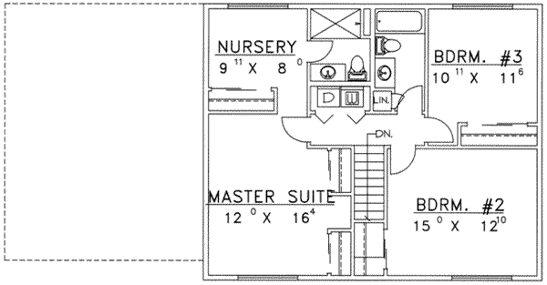 Dream House Plan - Traditional Floor Plan - Upper Floor Plan #117-436